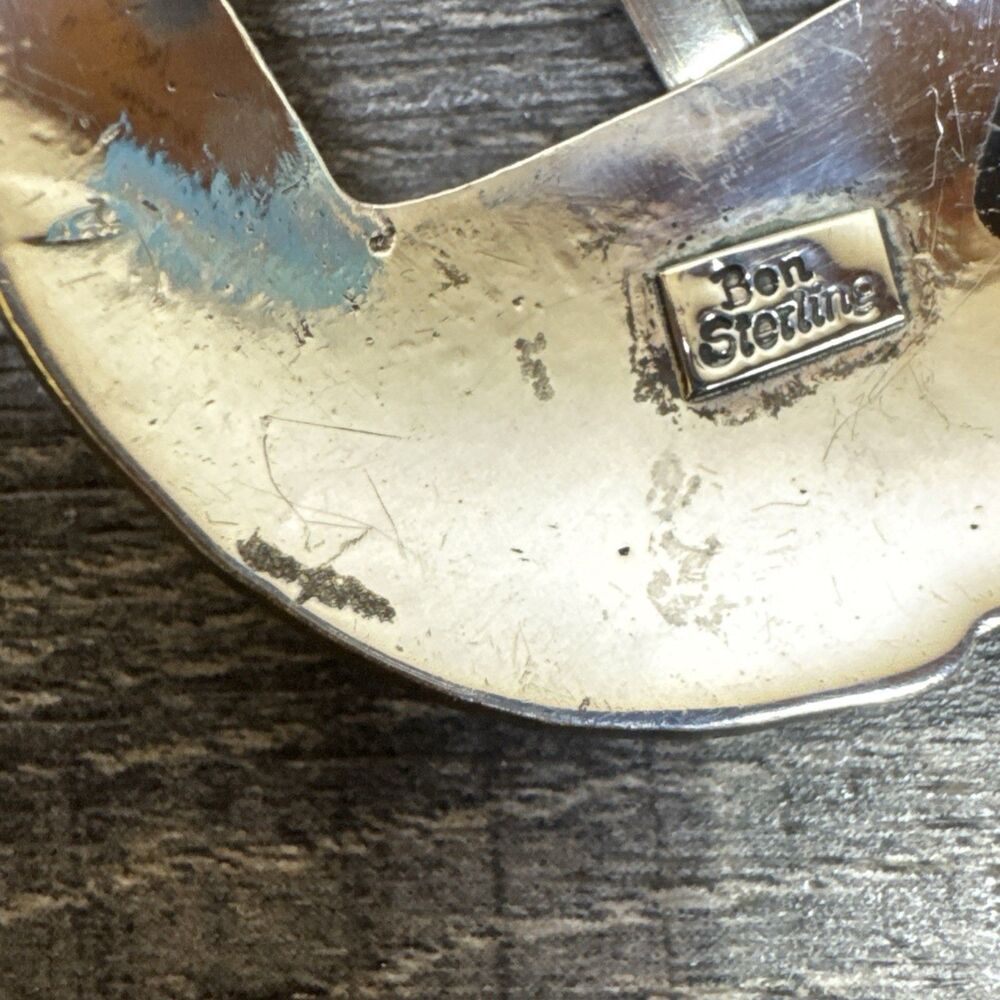 Vtg Navajo Sterling Silver Deep Stamped 3 Piece Ranger Belt Buckle 42.7g Ben - Picture 5 of 8